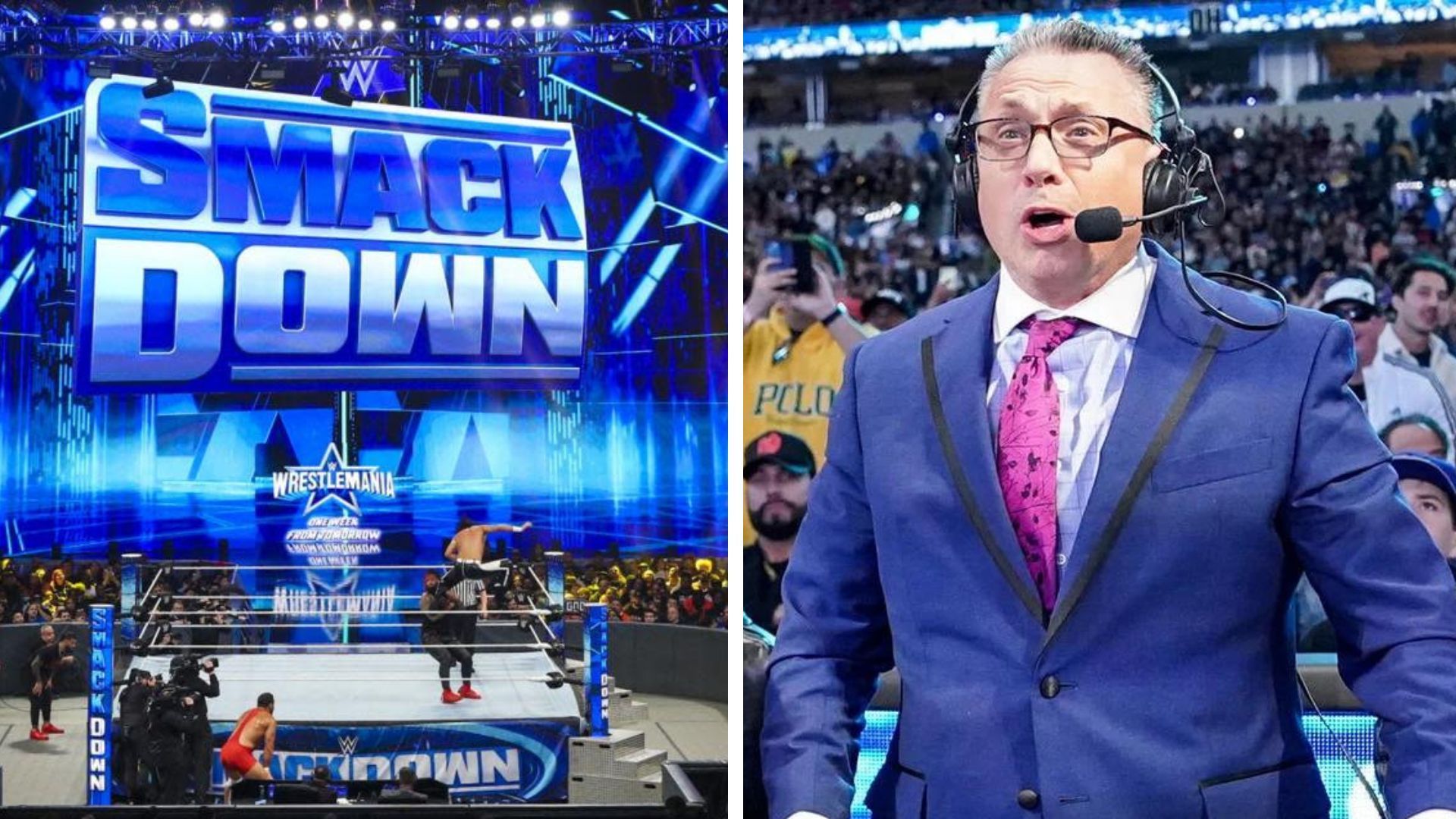 What did Michael Cole say in the opening moments of WWE SmackDown?