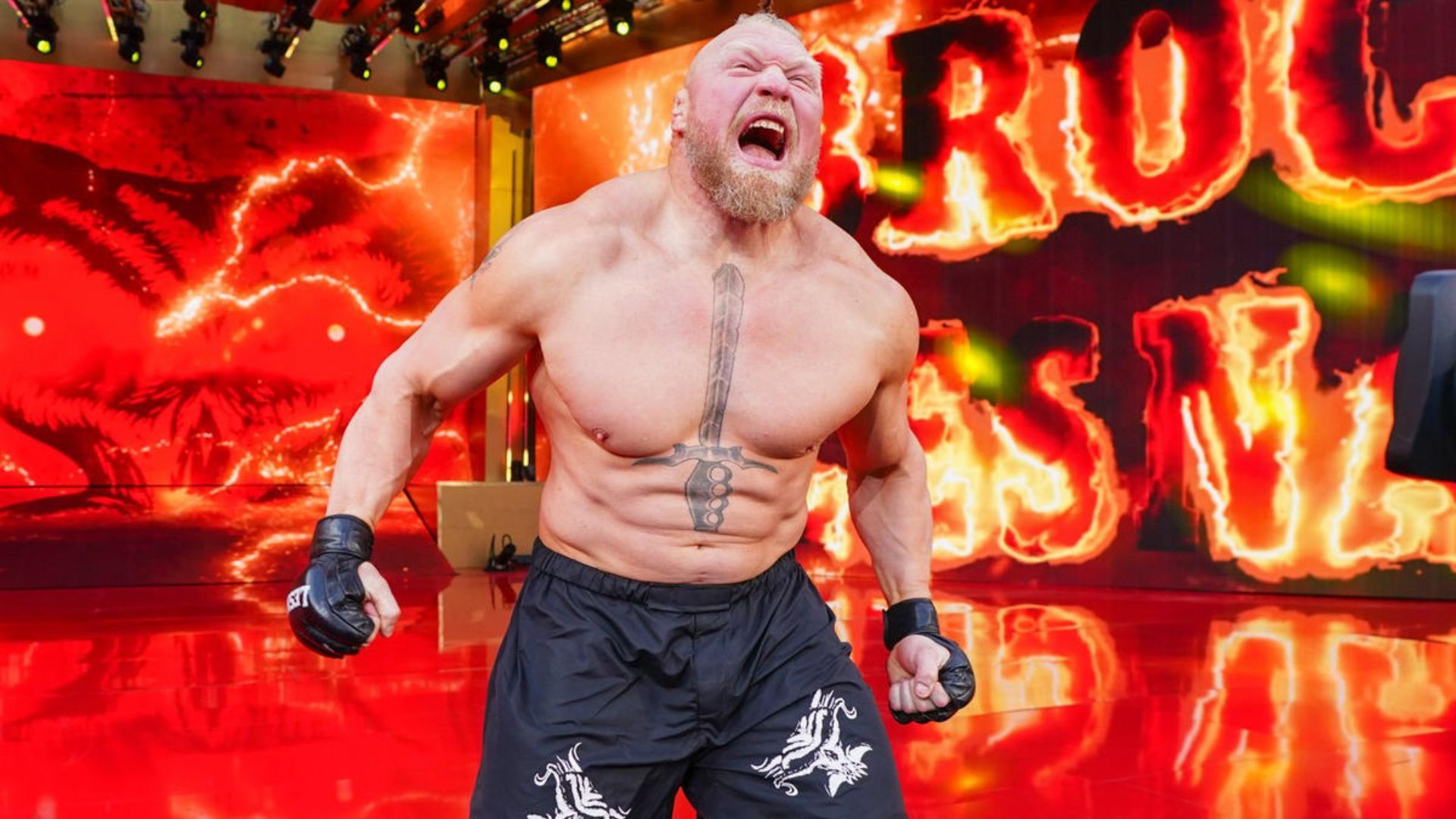 Brock Lesnar during his WrestleMania 39 entrance. Image Credits: wwe.com