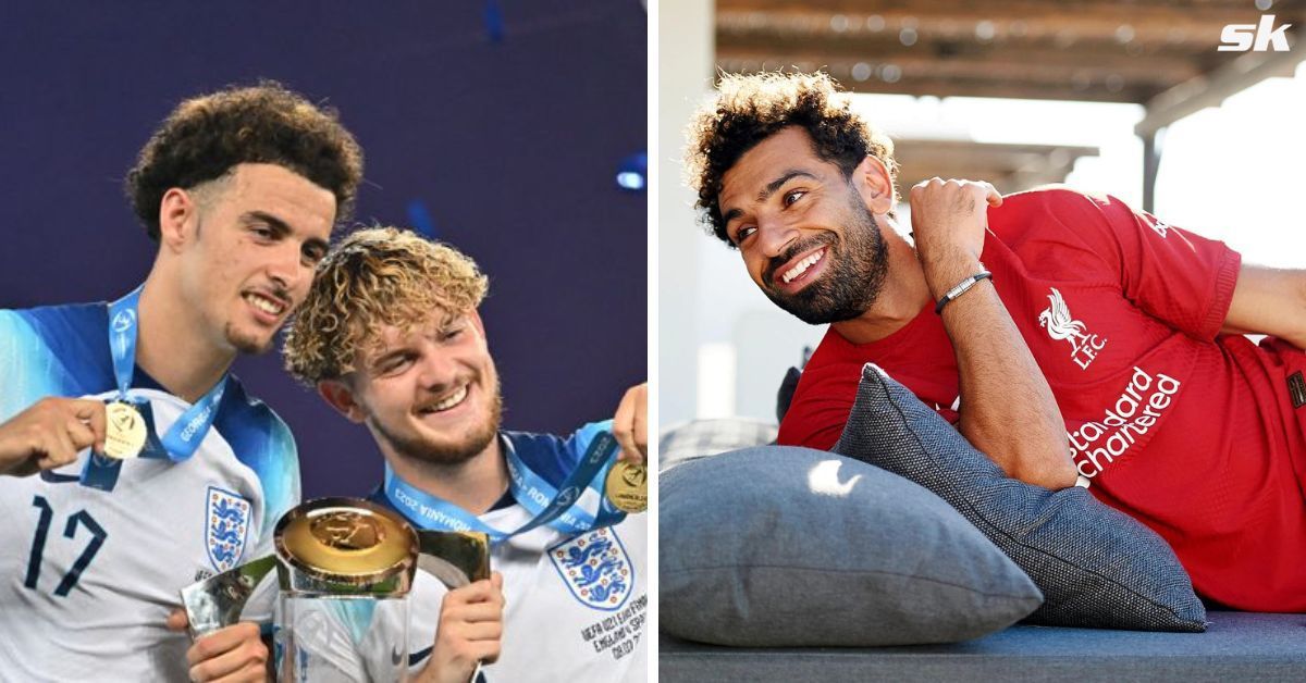 Mohamed Salah gave a comical welcome back to Liverpool young guns