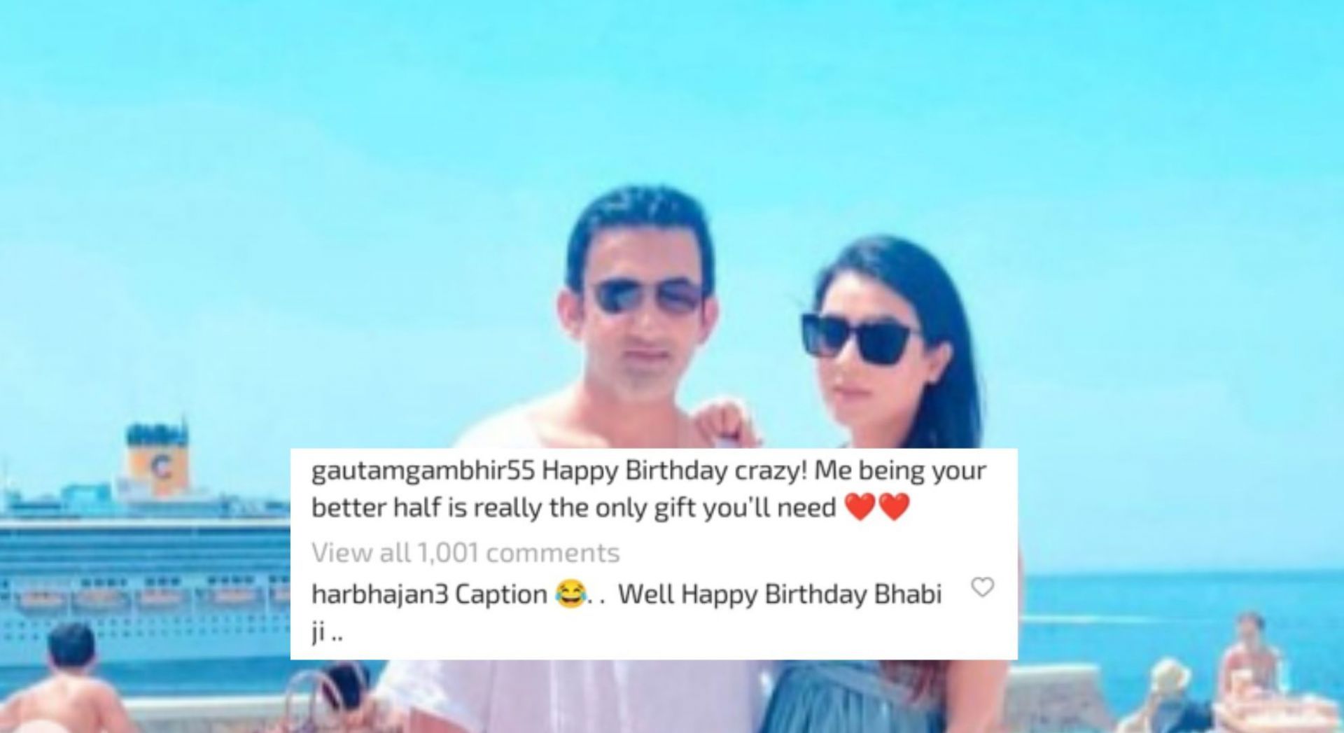 Harbhajan Singh reacted to Gautam Gambhir&#039;s Instagram post