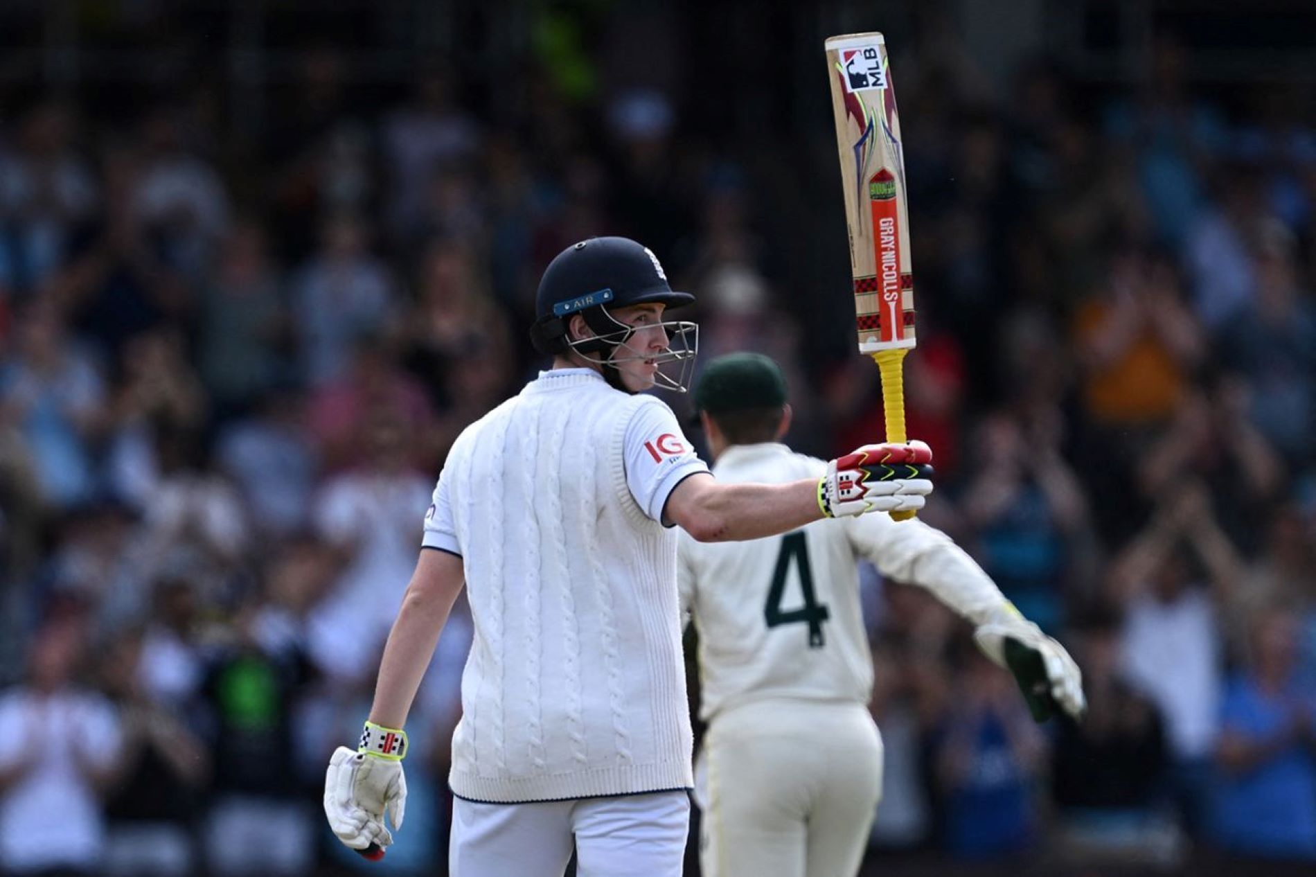 Brook scored a crucial half-century to keep England afloat in their run chase.