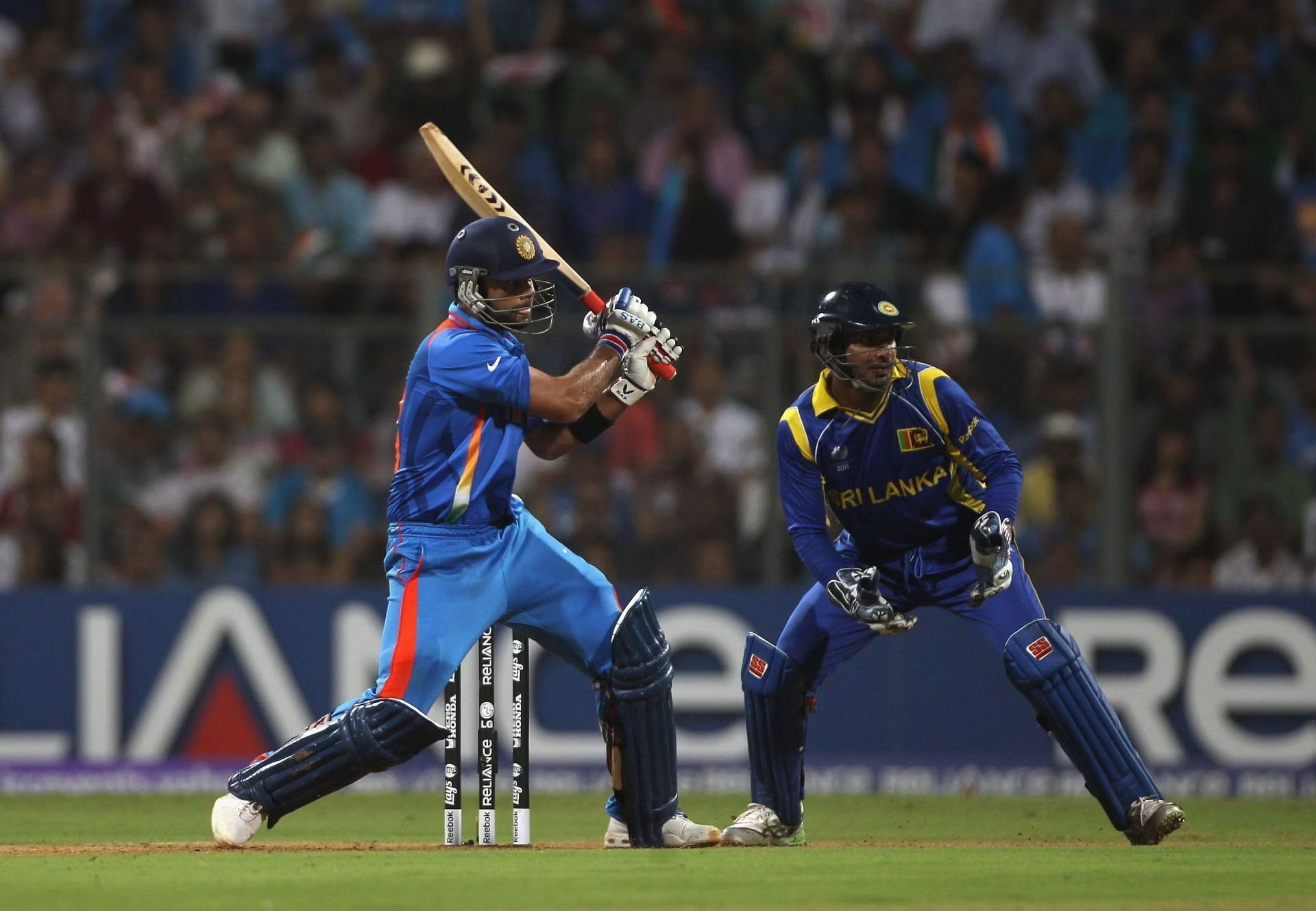 Kohli was relatively new to international cricket in 2011 but played a crucial cameo in the World Cup final against Sri Lanka. Chasing 275, India had lost Virender Sehwag and Sachin Tendulkar cheaply. Kohli (35) and Gambhir (97) added 83 for the third wicket to steady the innings. The rest is history. (Pic: Getty Images)