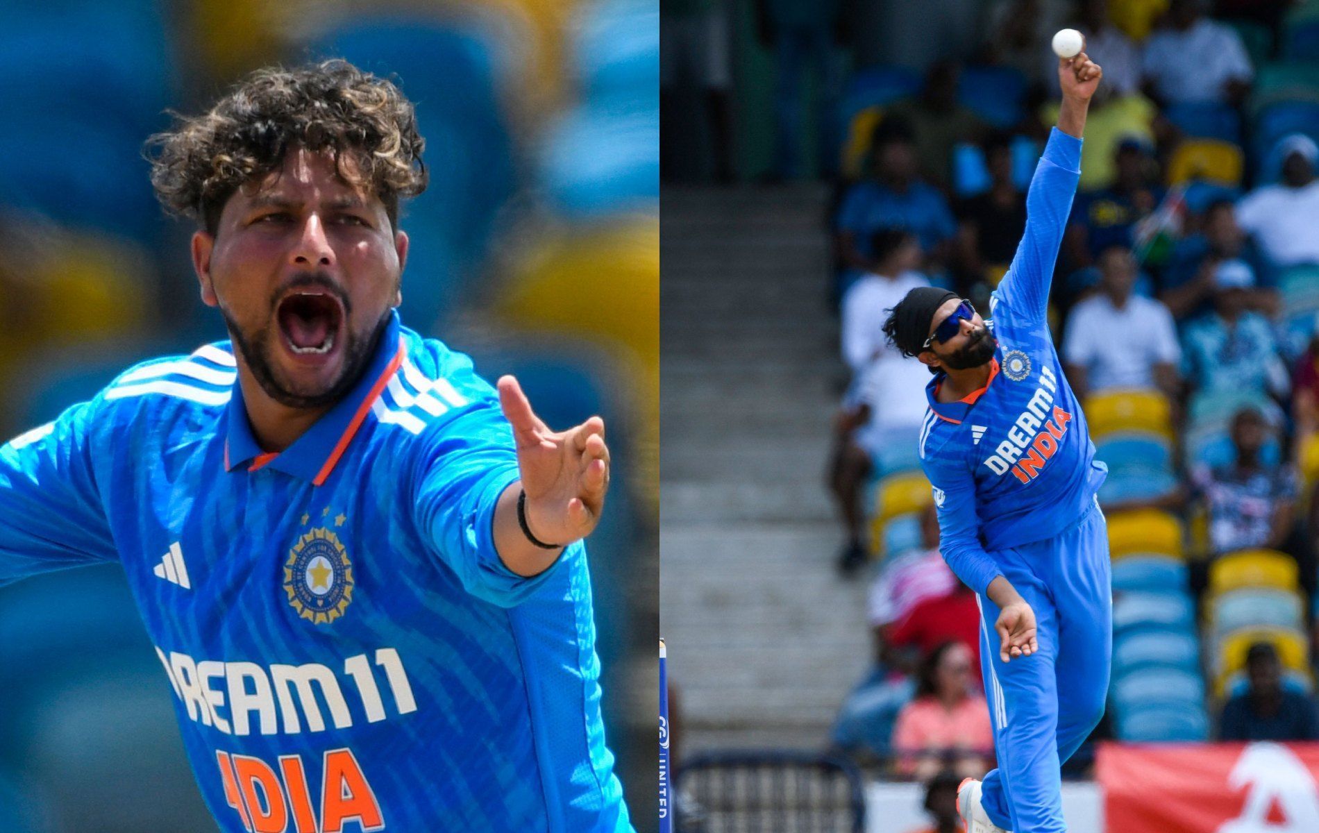 Kuldeep Yadav and Ravindra Jadeja,  Photo Courtesy: BCCI