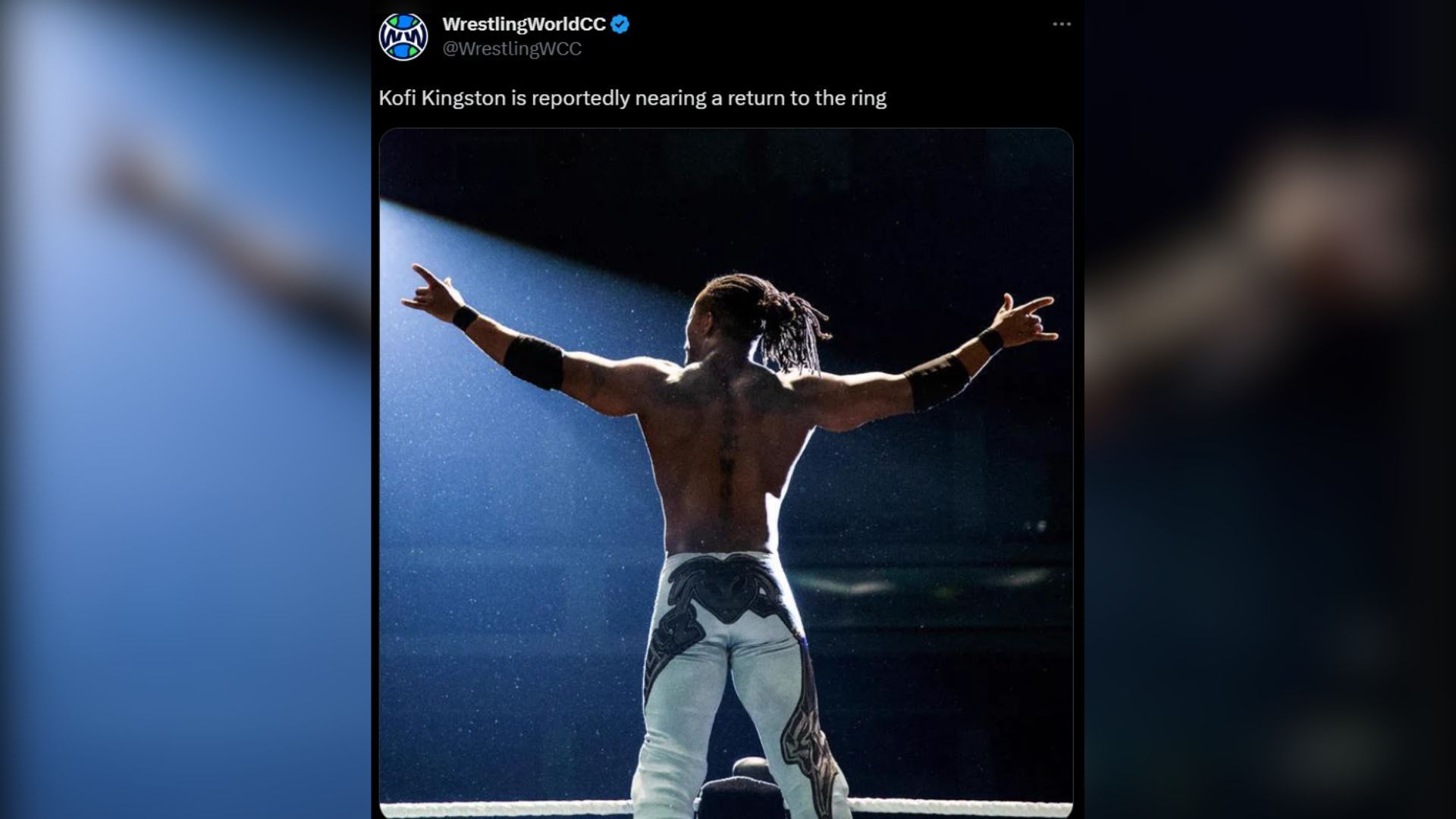 Screenshot of WrestleWorldCC&#039;s tweet.