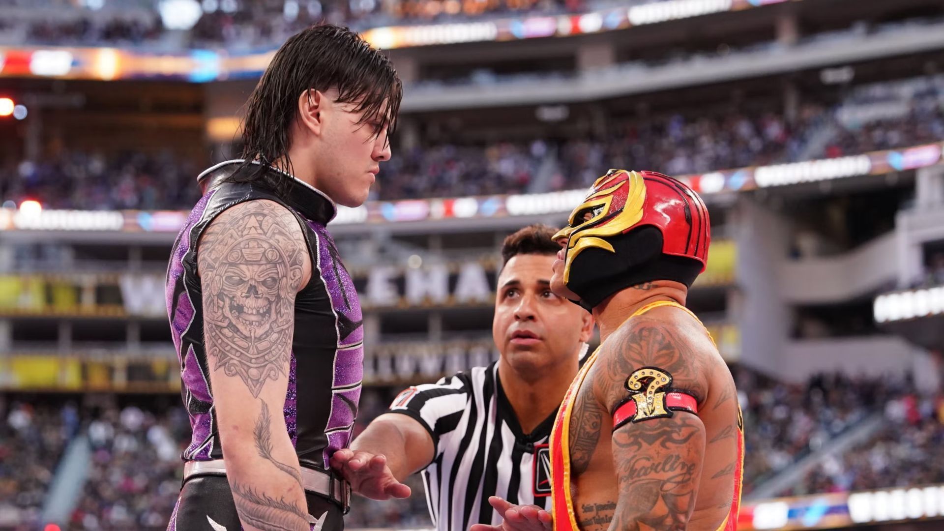 Still from Rey Mysterio vs. Dominik Mysterio at WrestleMania 39 (Courtesy WWE.com)