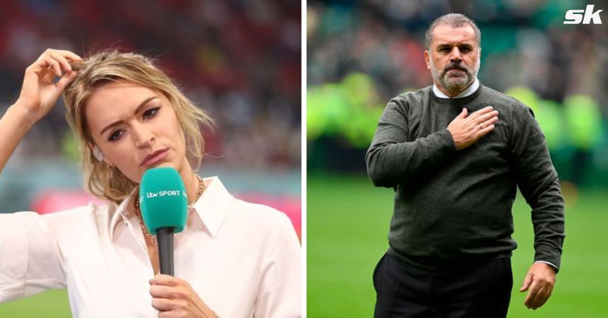 Arsenal fan Laura Woods bumped into new Tottenham boss Ange Postecoglou.