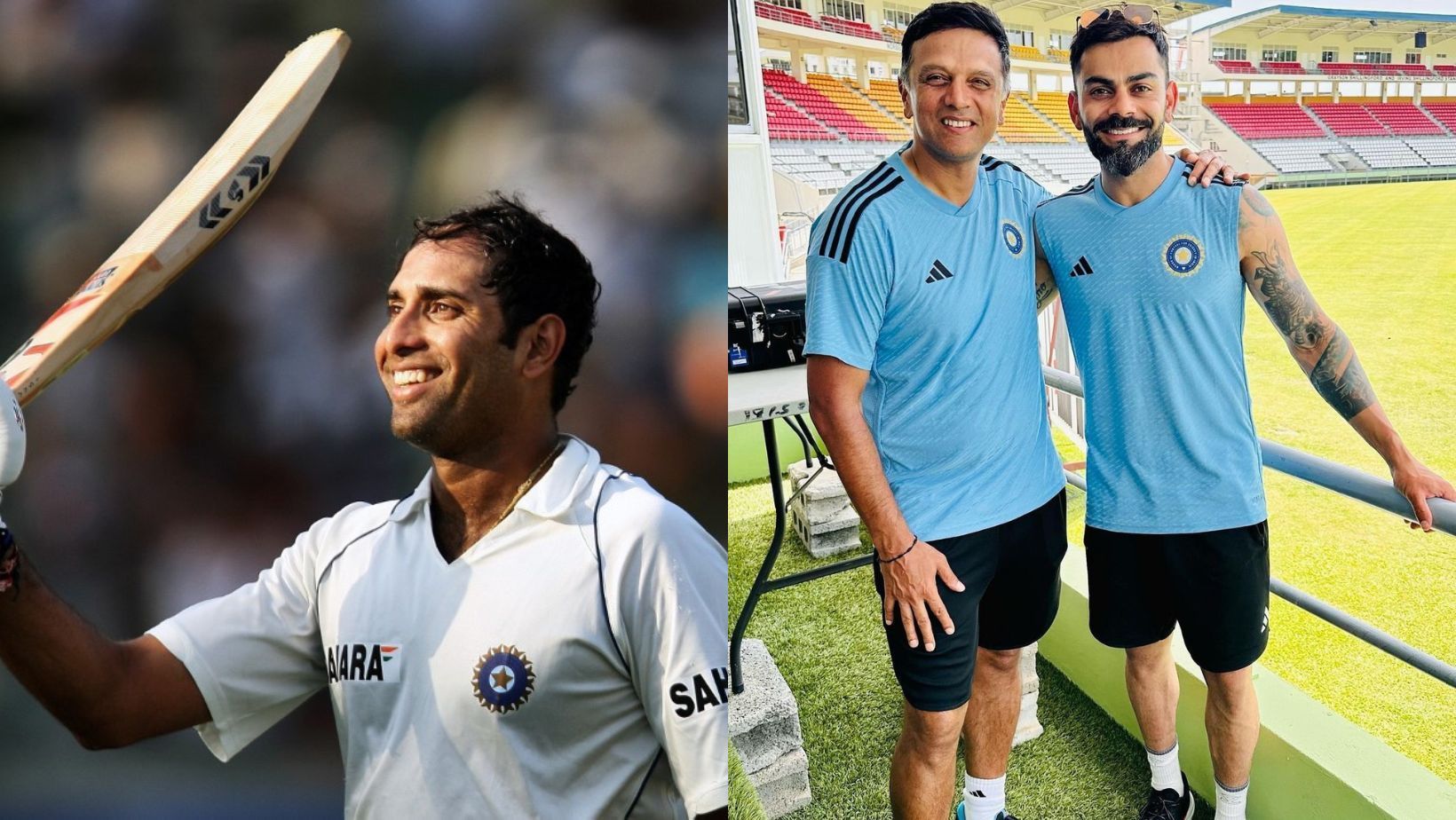 VVS Laxman, Rahul Dravid and Virat Kohli (from left to right).