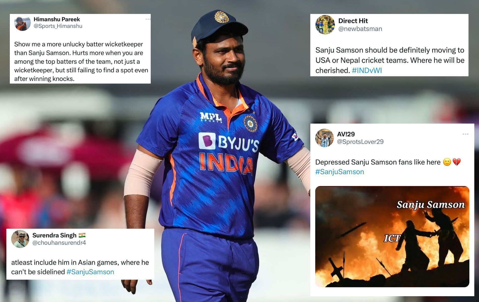 Certain fans were unhappy with Sanju Samson