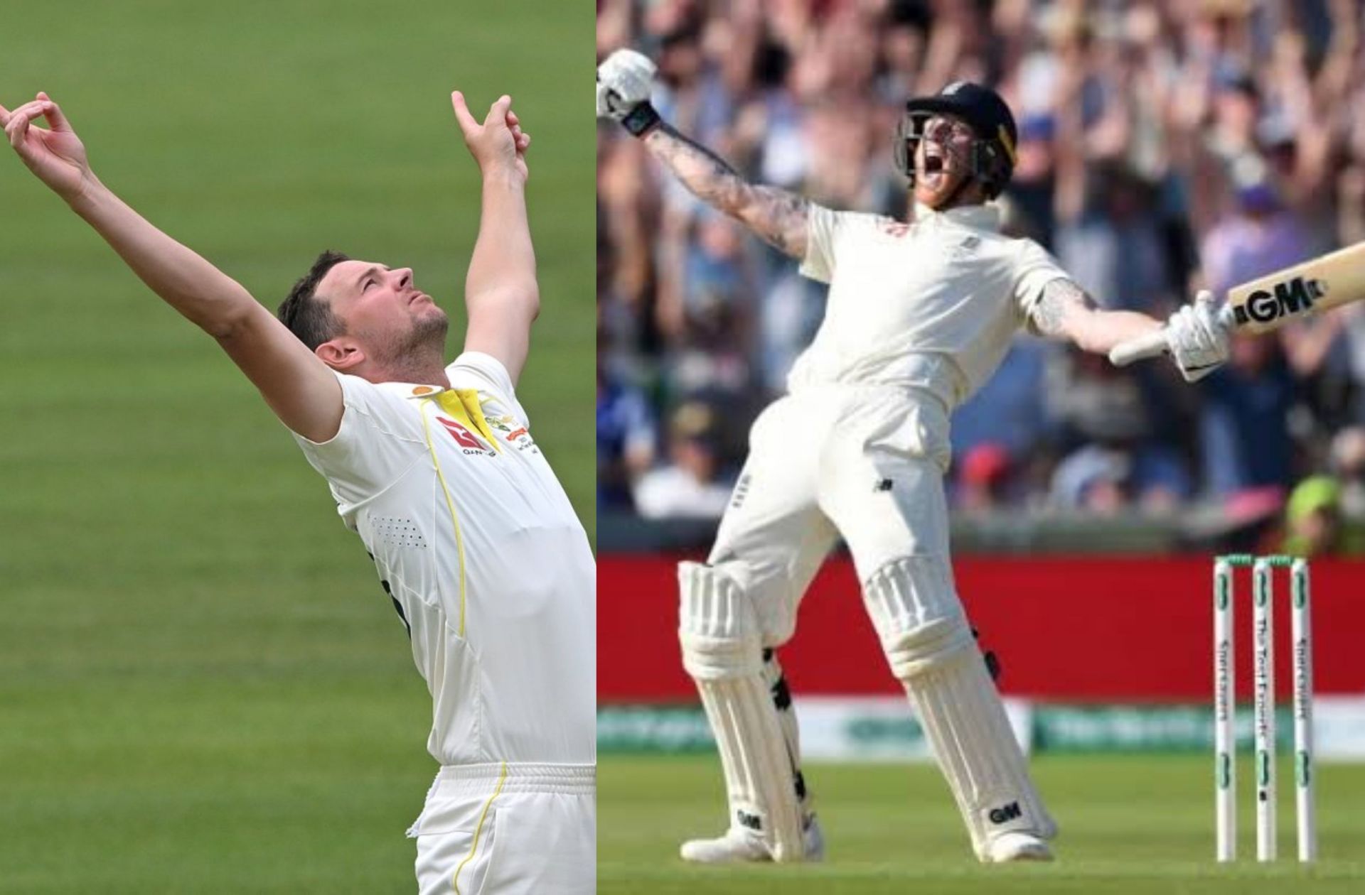  Josh Hazlewood and Ben Stokes 