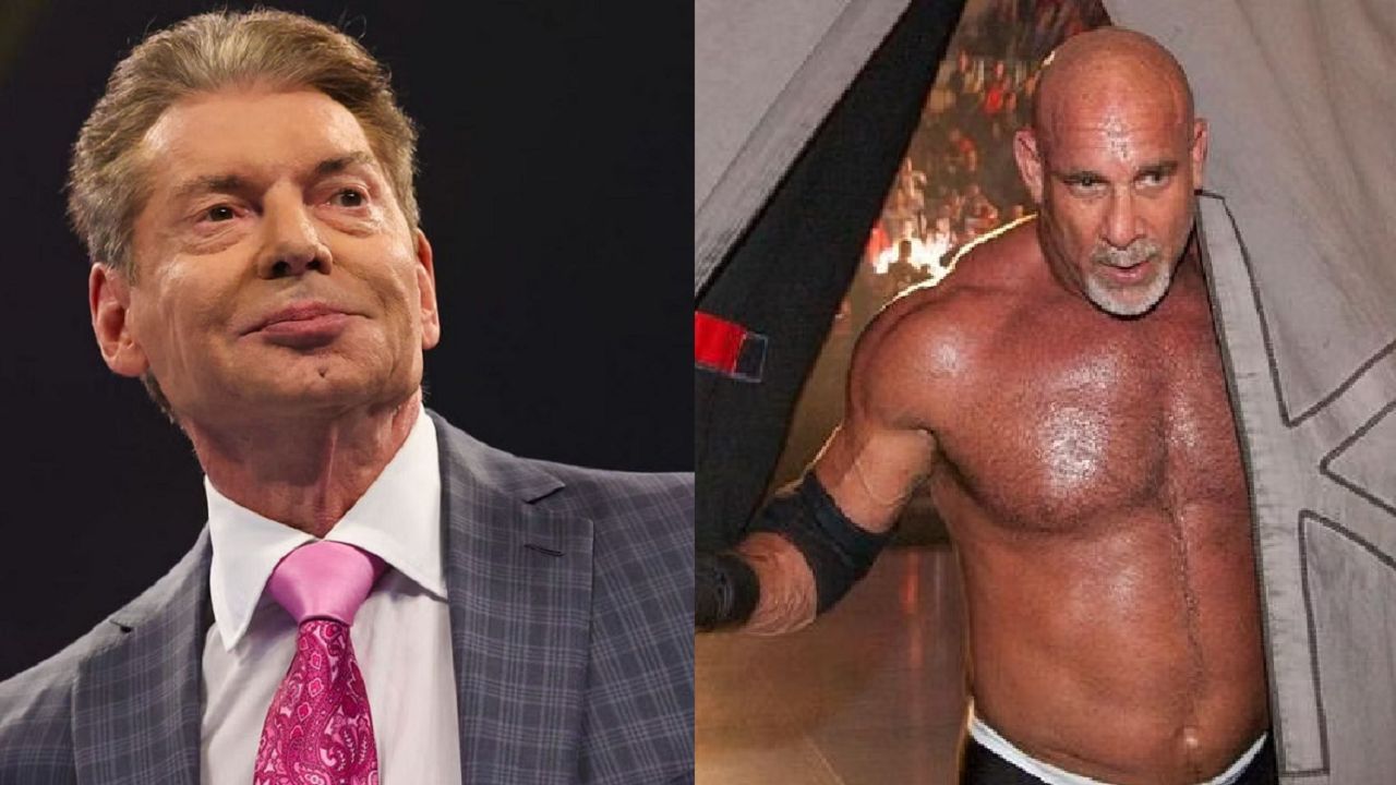 Vince McMahon (left); Goldberg (right)