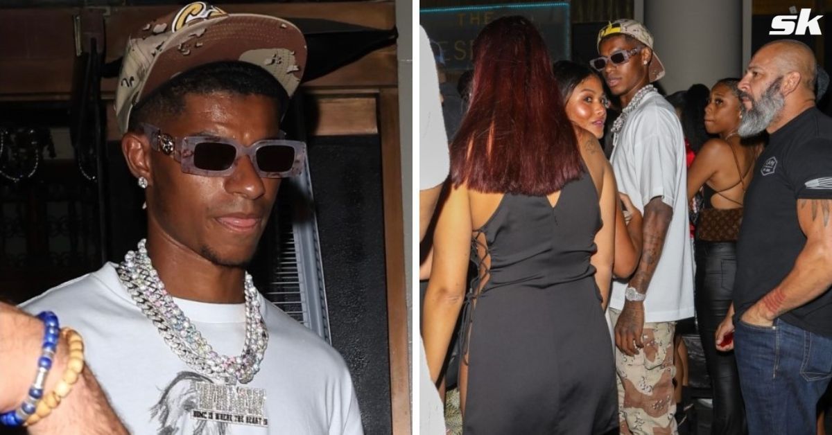 Marcus Rashford was spotted enjoying in a pyjama party