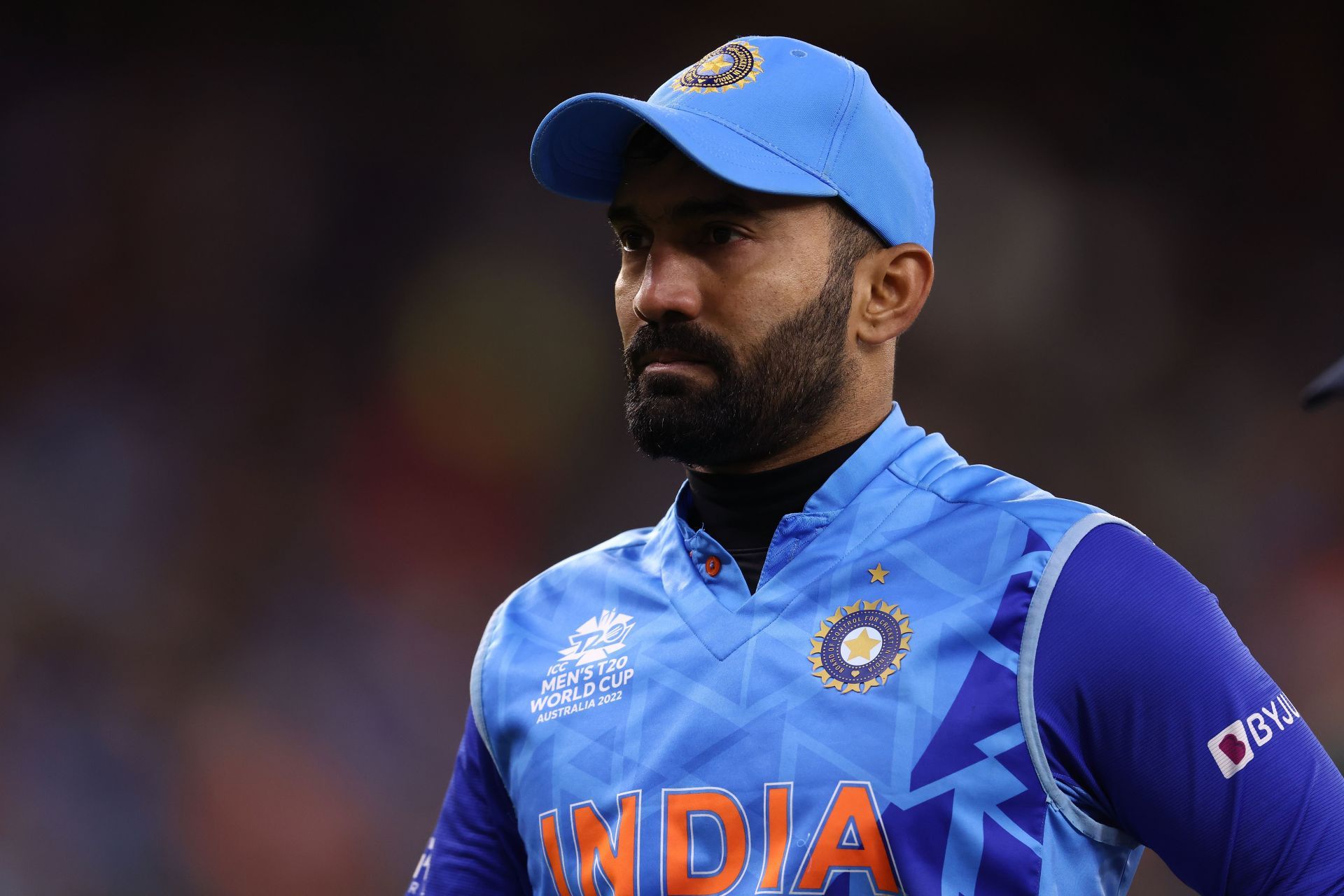 Dinesh Karthik during India v South Africa - ICC Men's T20 World Cup (Image: Getty)