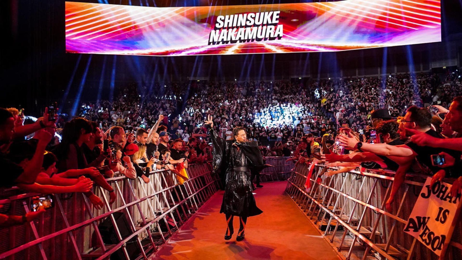 Shinsuke Nakamura during his entrance. Image Credits: wwe.com 