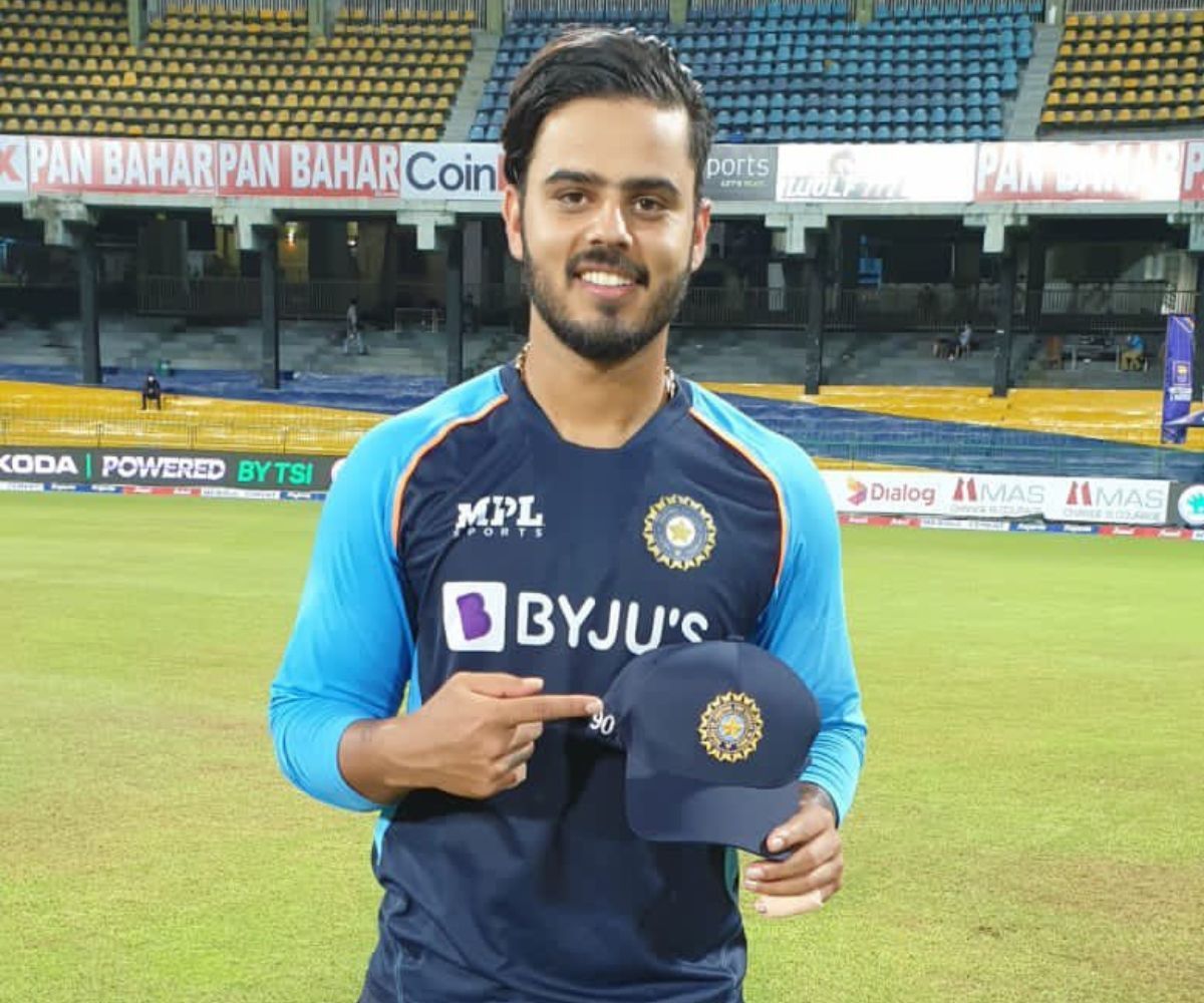 Nitish Rana with his debut cap (PC: Twitter).