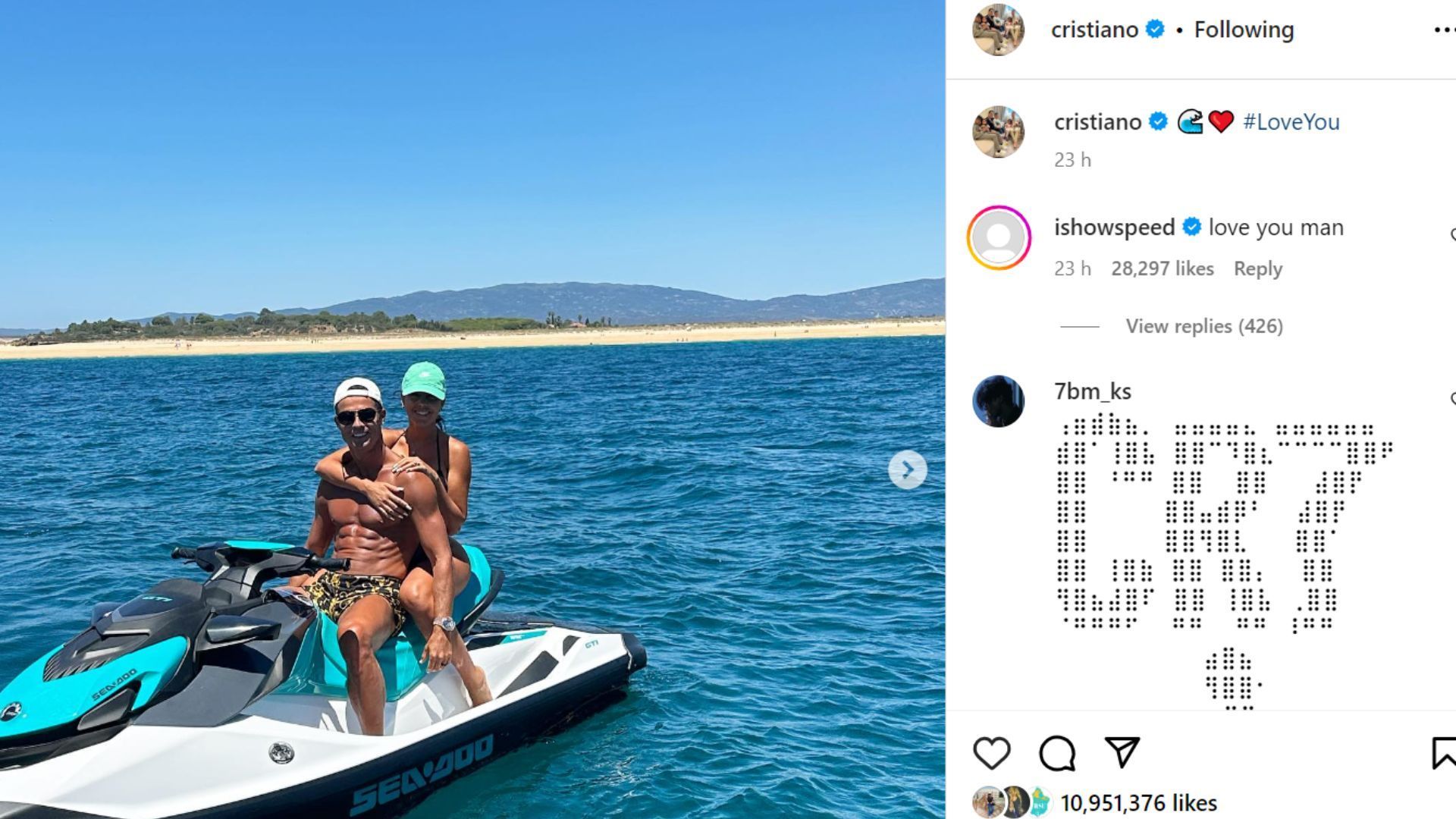 Cristiano Ronaldo and Georgina Rodriguez are enjoying vacations