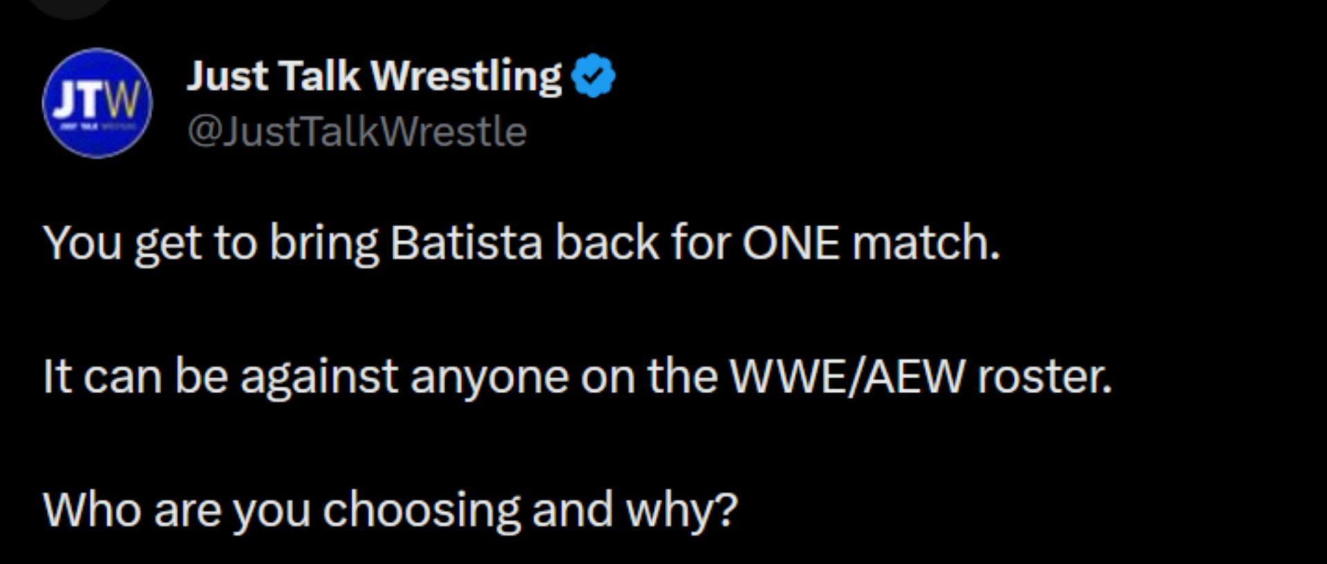 A WWE fan asked the question