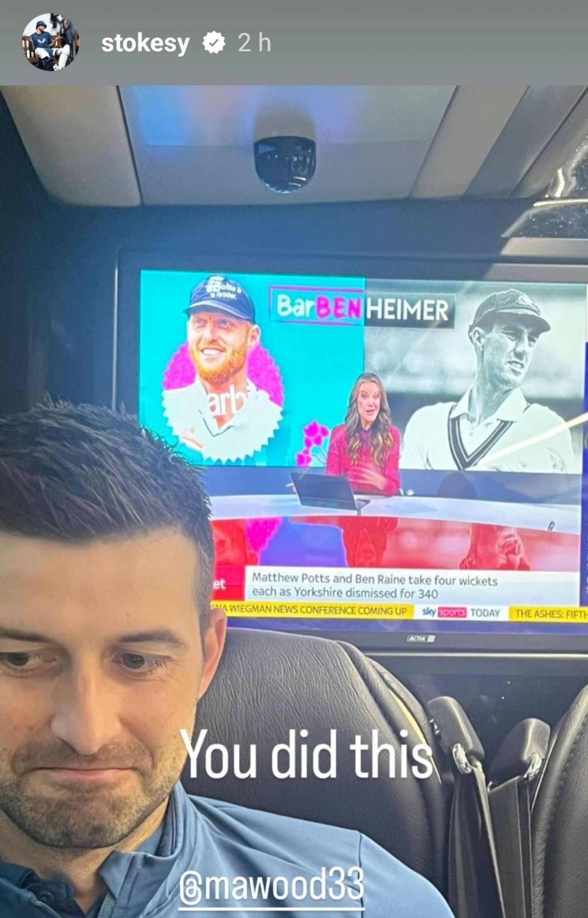 Ben Stokes&#039; latest Instagram story.