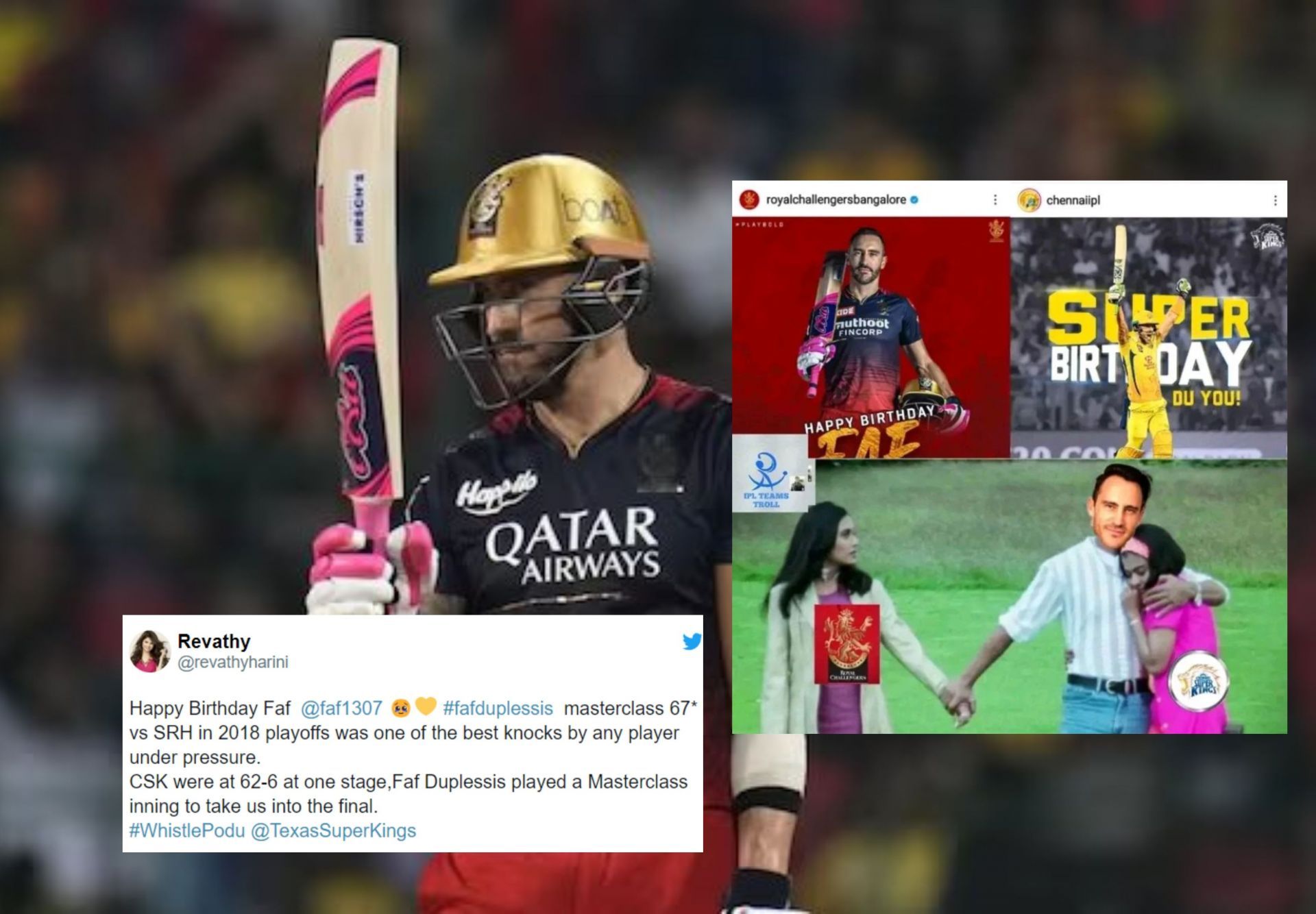 Fans wish Faf on his 39th birthday.