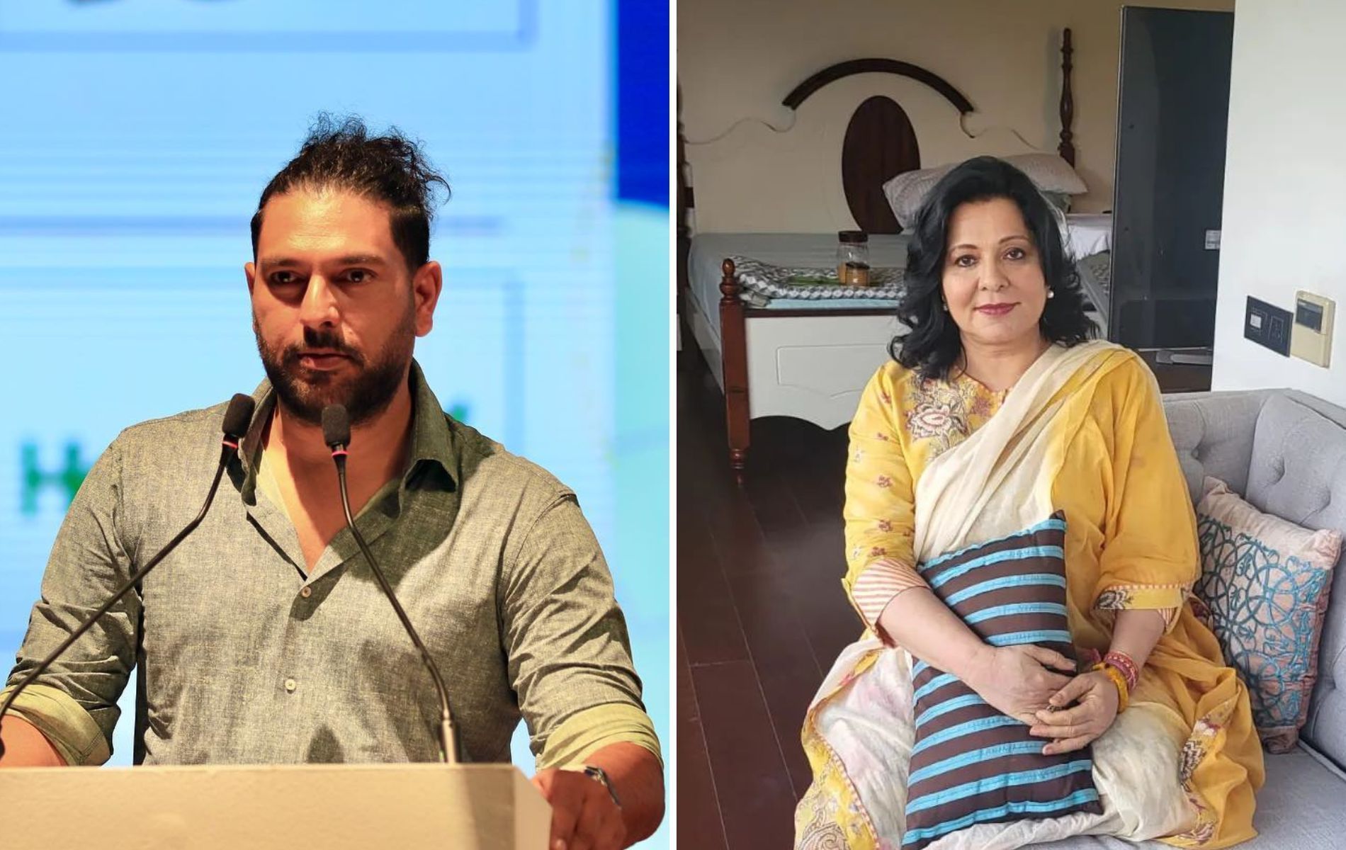 Yuvraj Singh (L) and Shabnam Singh. (Pics: Instagram)