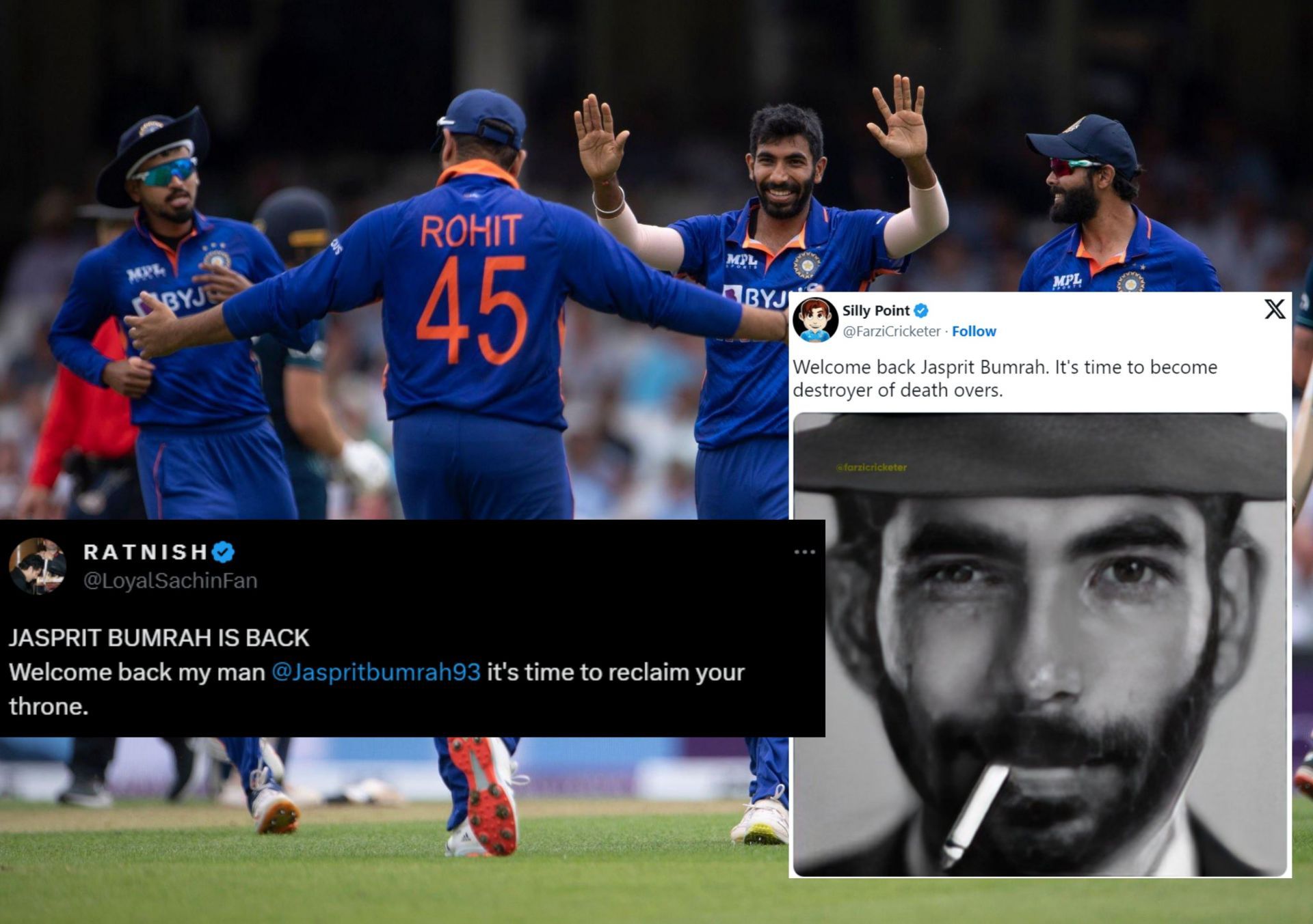 Fans react as Bumrah makes his international cricket comeback. 