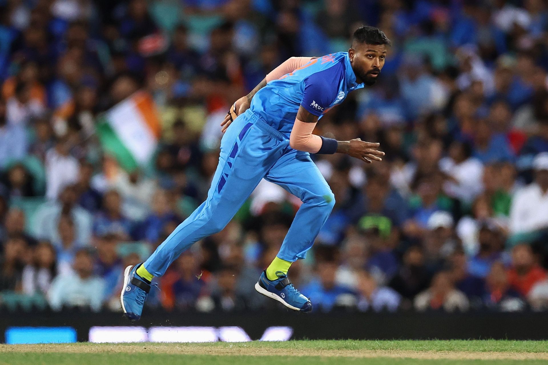 Hardik Pandya was given a three-over spell with the new ball.
