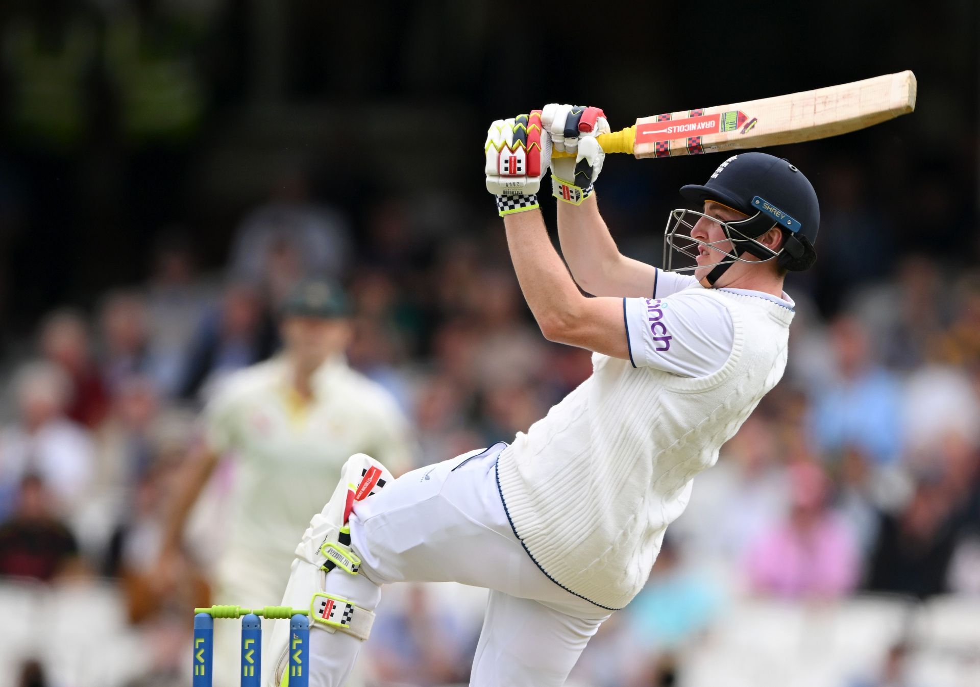 Harry Brook scored an aggressive 85 in the first innings. (Pic: Getty Images)