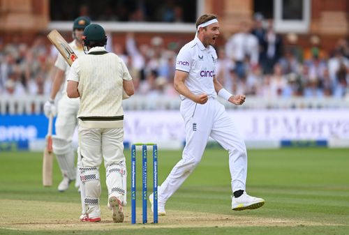 Stuart Broad celebrates a wicket. (Credits: Getty)