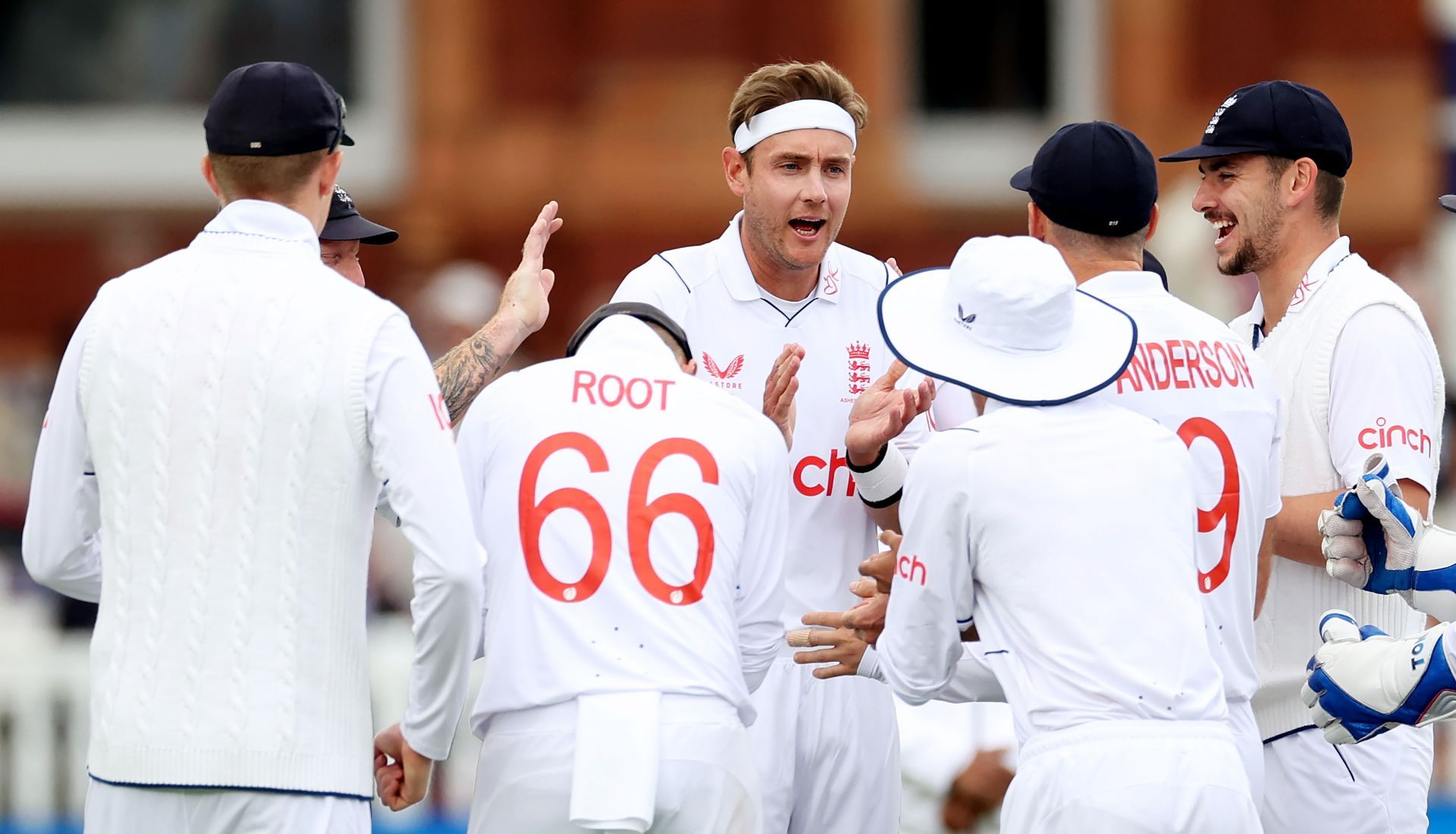 Stuart Broad celebrates Alex Carey&#039;s wicket on Day 2 at Lord&#039;s. (Credits: Getty)