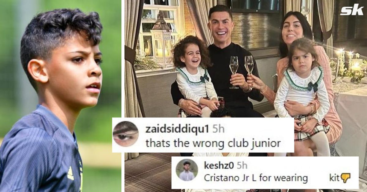 Fans in disbelief as Cristiano Ronaldo Jr wears European giants&rsquo; shirt in latest Georgina Rodriguez snaps