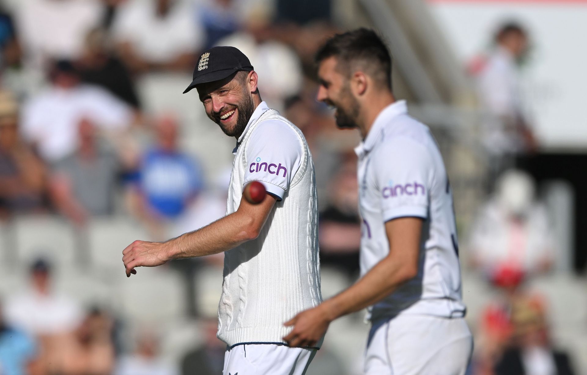 Chris Woakes (left) and Mark Wood share a joke. (Pic: Getty Images)