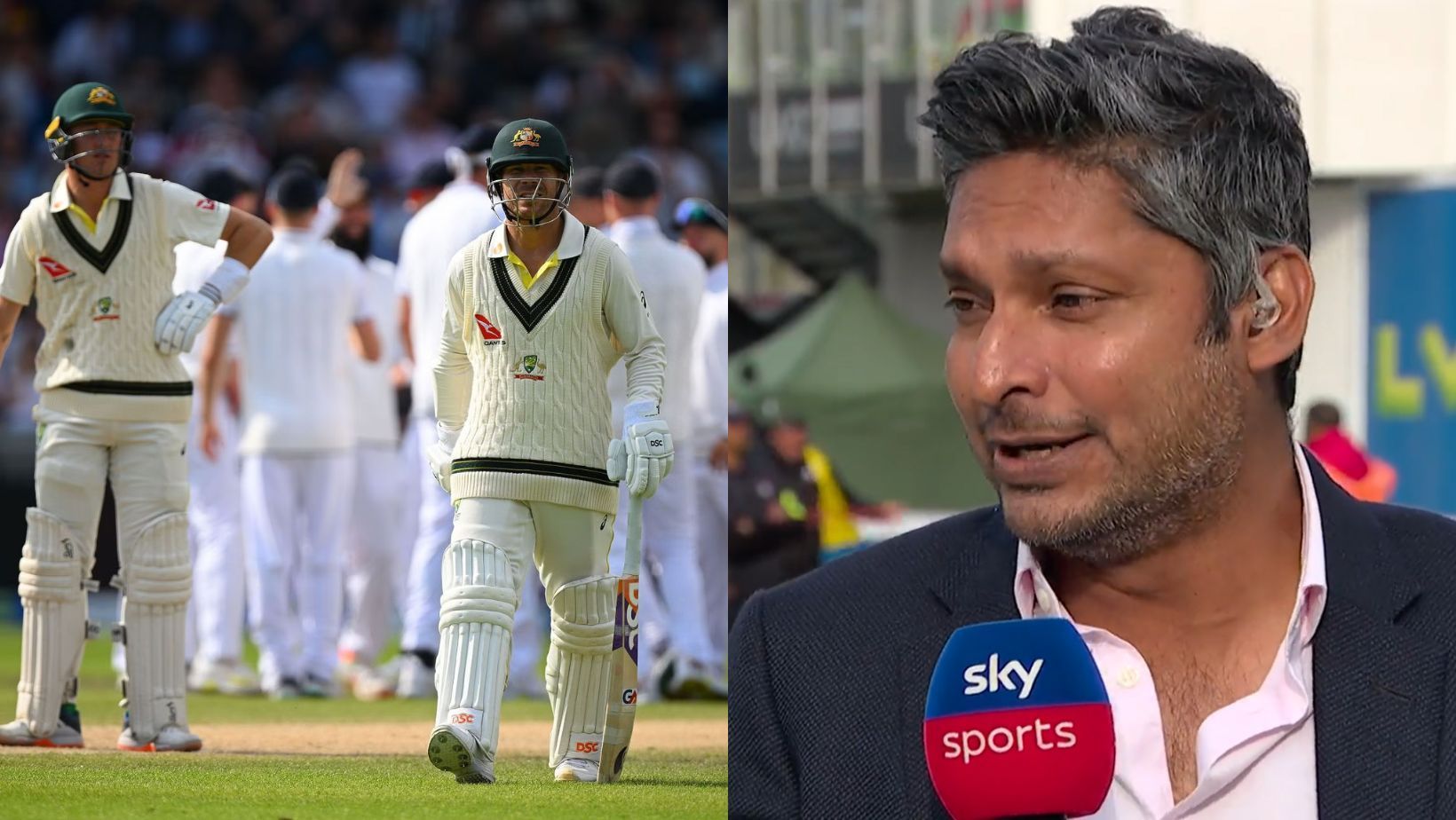 Kumar Sangakkara (R, Twitter) feels 4th Test is &quot;almost done&quot; for Australia.