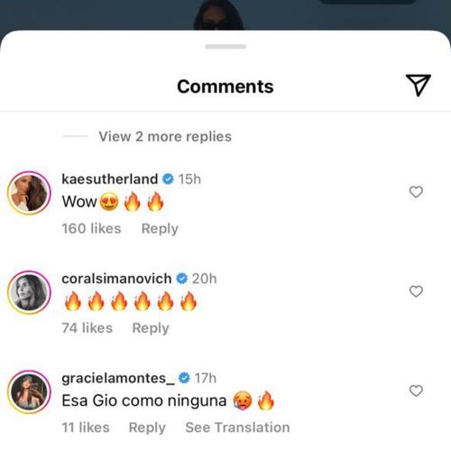 Coral Simanovich's comment under Georgina Rodriguez's post