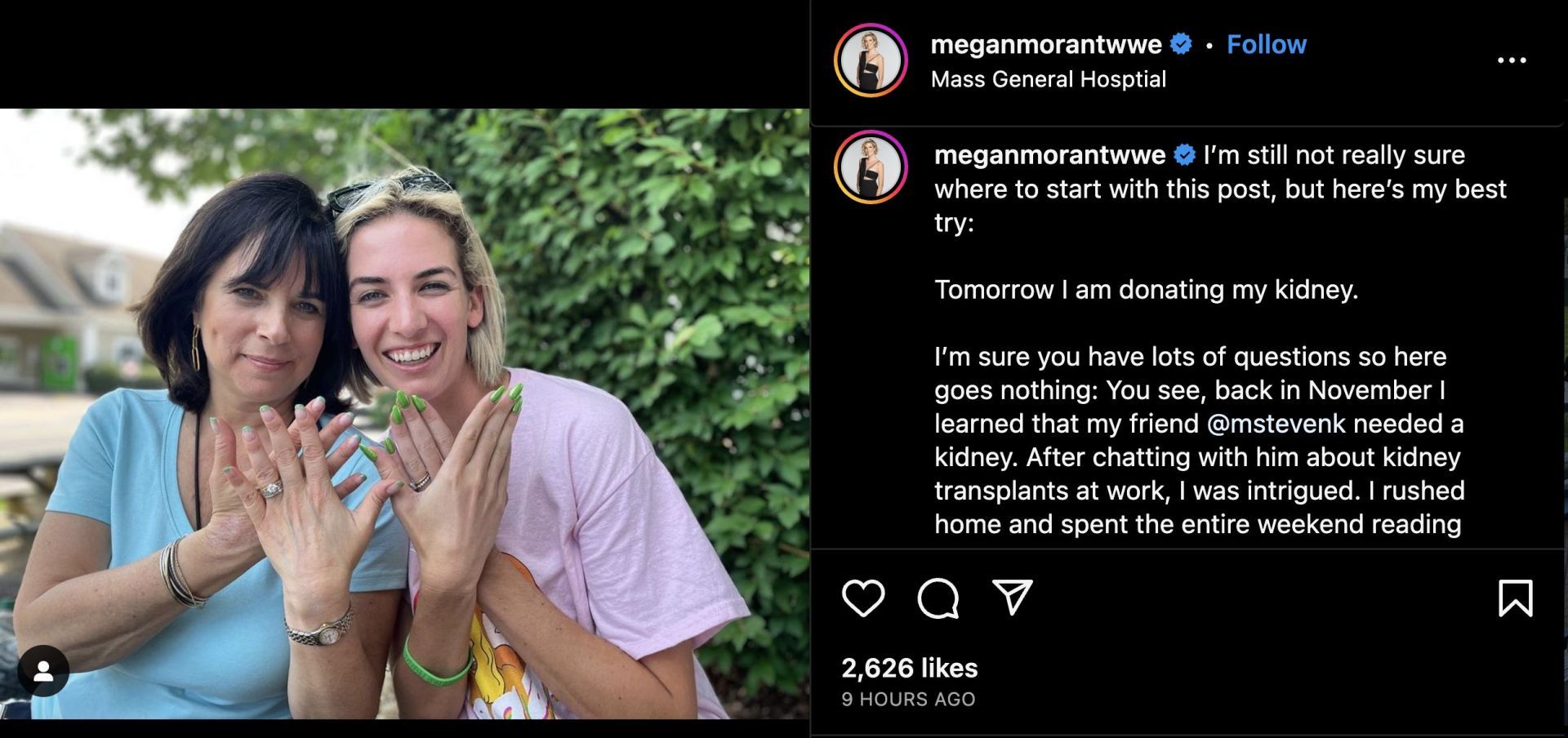 A screengrab of Megan Morant&#039;s Instagram post