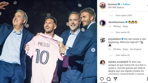 Jozy Altidore's comment under Lionel Messi's post