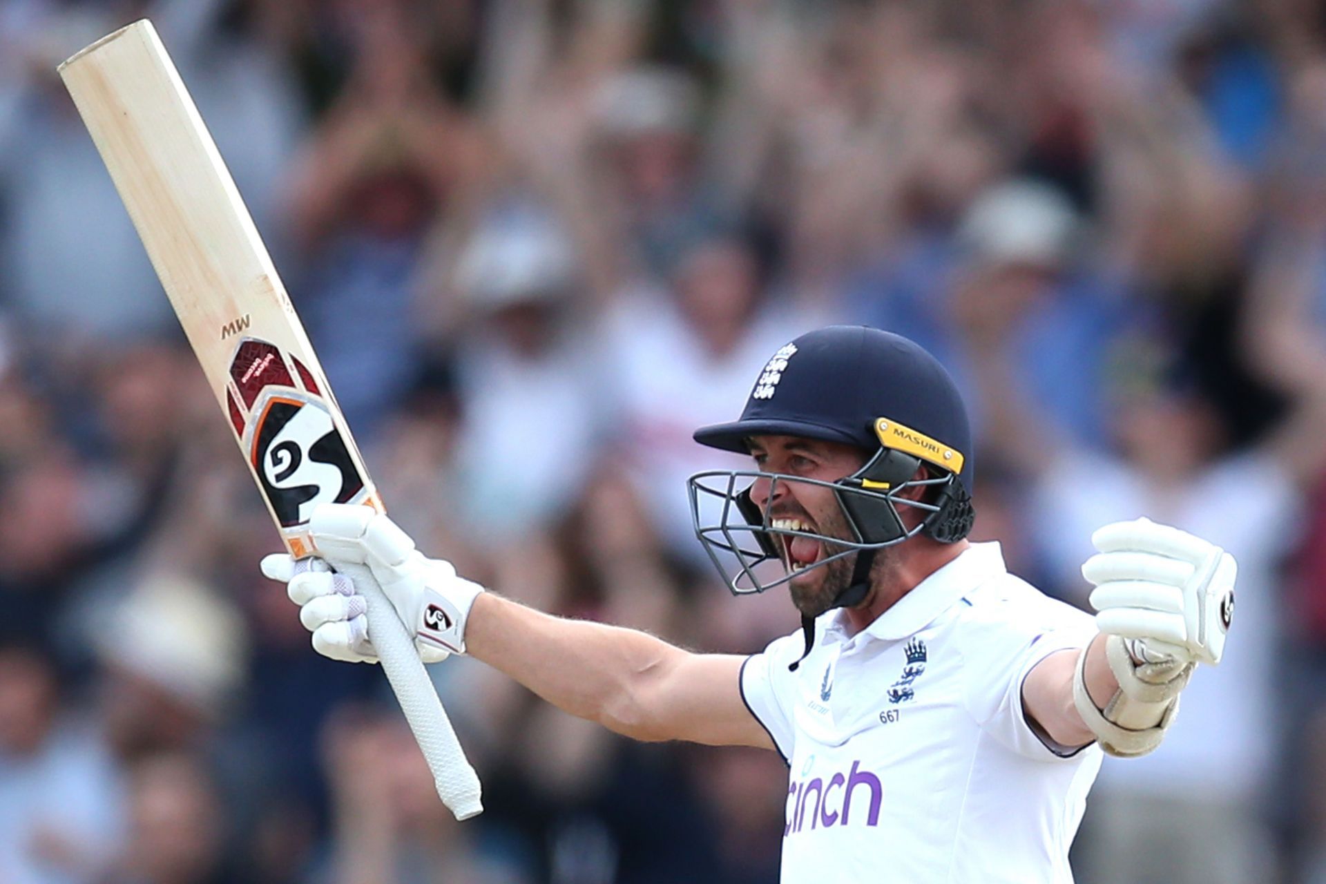 Mark Wood roars after England&#039;s win at Headingley. (Credits: Getty)