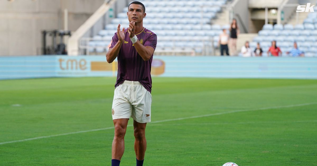 Cristiano Ronaldo pictured in an Al-Nassr training session.