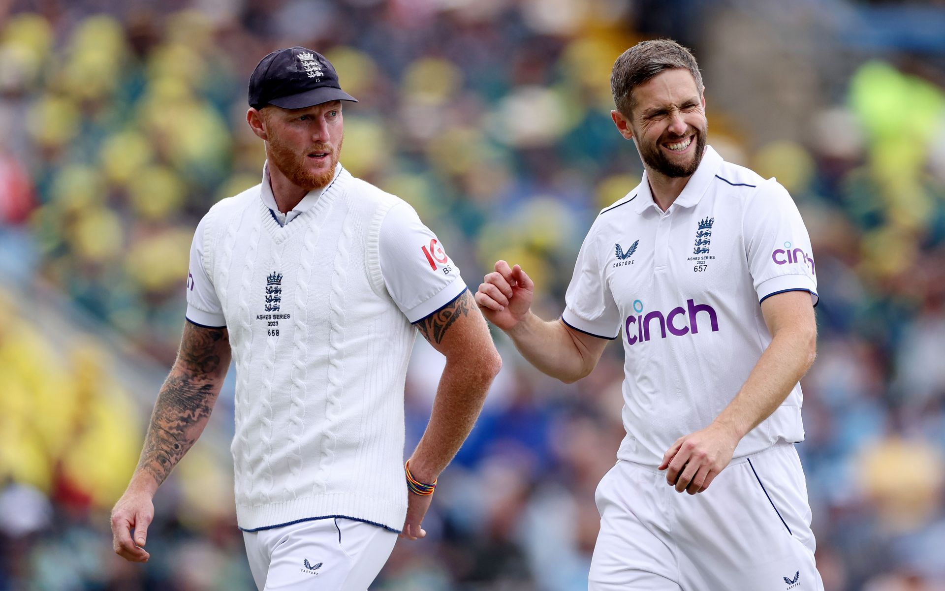 England captain Ben Stokes (left) and Chris Woakes.(Credits: Getty)
