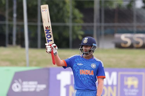 Yash Dhull scored an unbeaten century in India A's opening game of the Emerging Asia Cup. [P/C: BCCI]