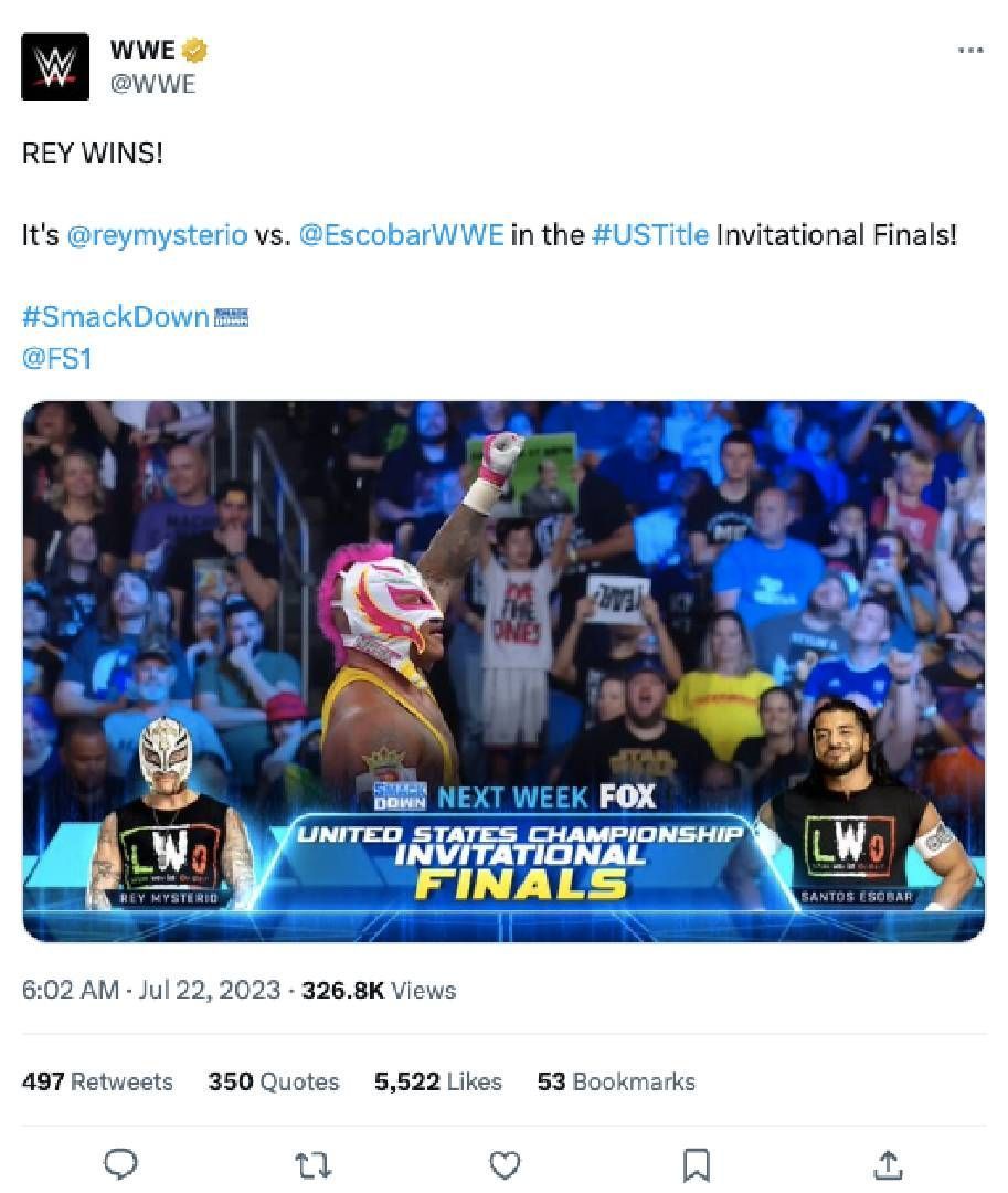 Rey Mysterio wins US Title Invitational