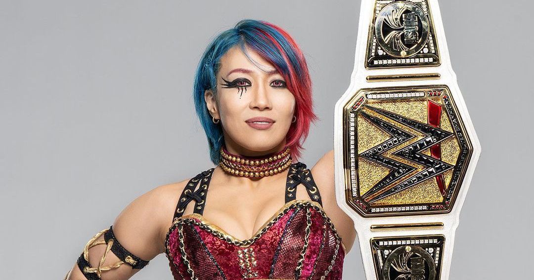 Asuka with her WWE Women&#039;s Title