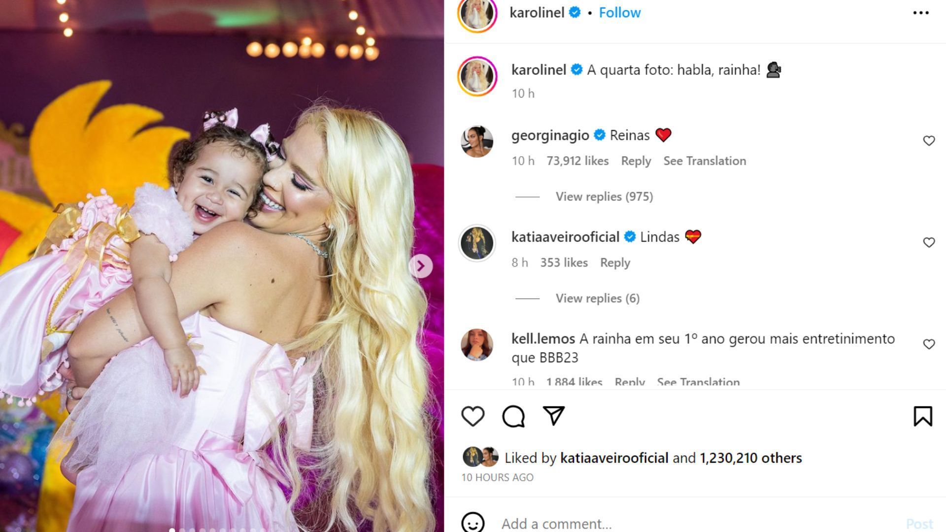 Cristiano Ronaldo&#039;s partner commented under Karoline Lima&#039;s latest post