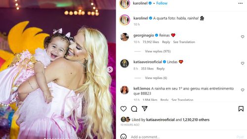 Cristiano Ronaldo's partner commented under Karoline Lima's latest post