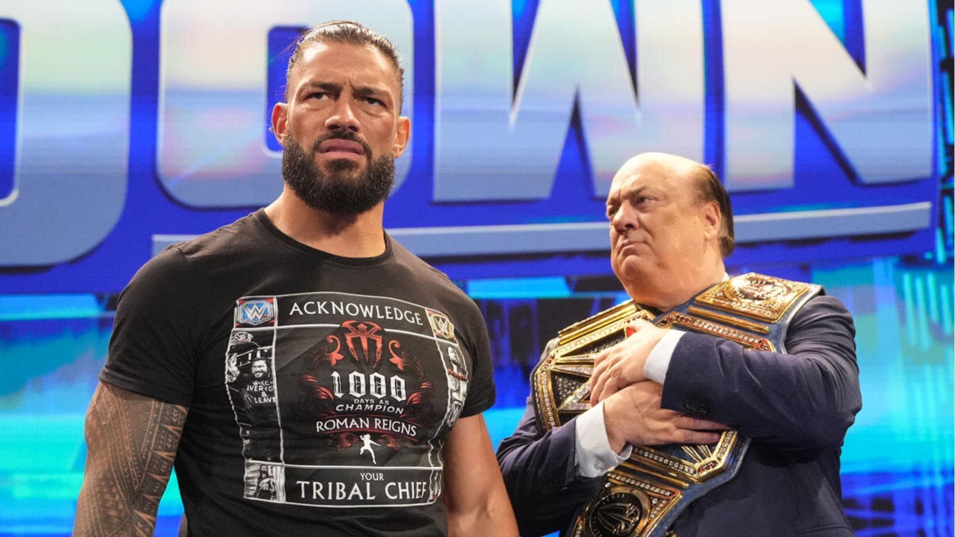 Roman Reigns and Paul Heyman on WWE SmackDown.