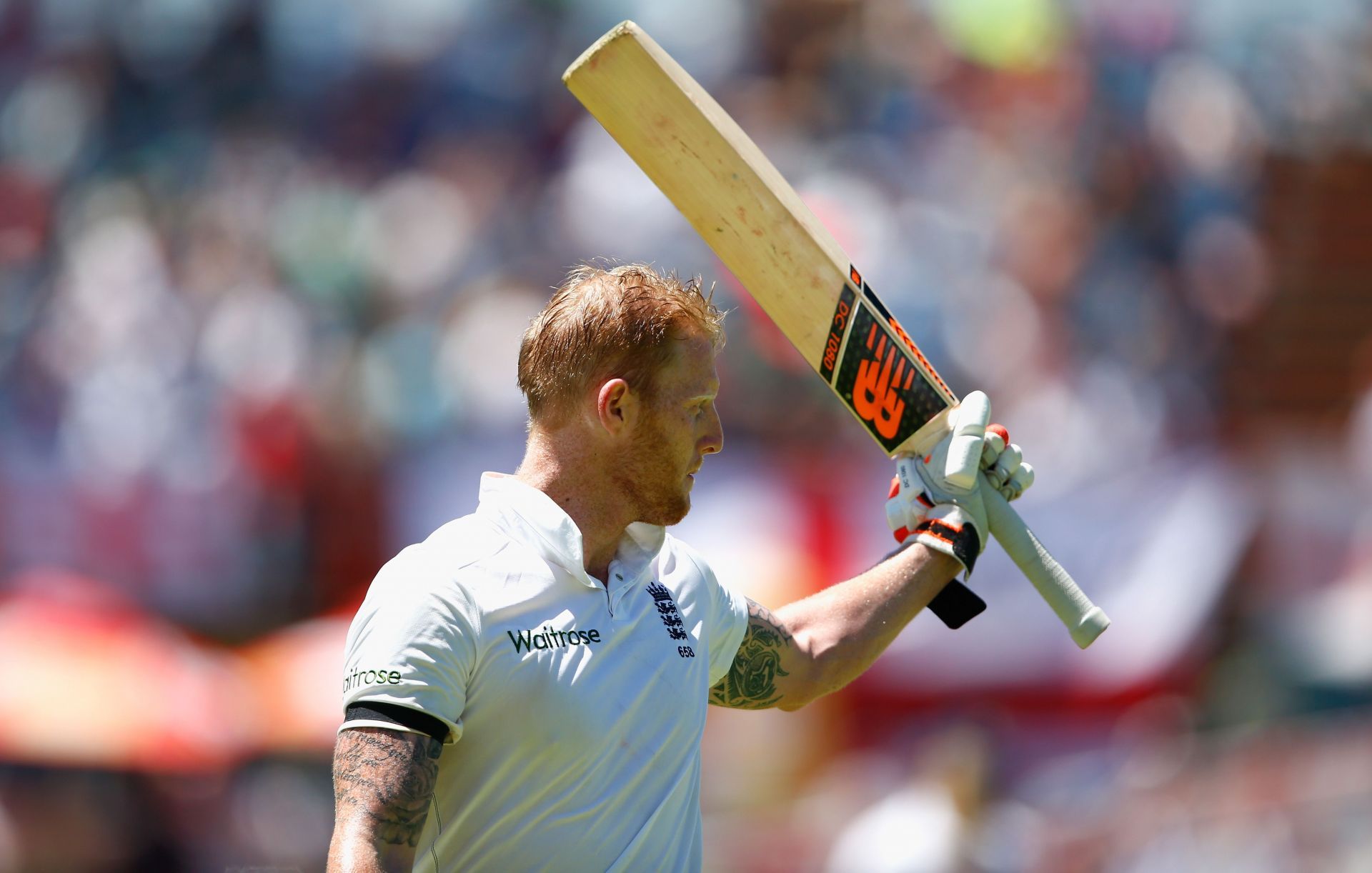 Ben Stokes of England walks off after his 258 in Cape Town