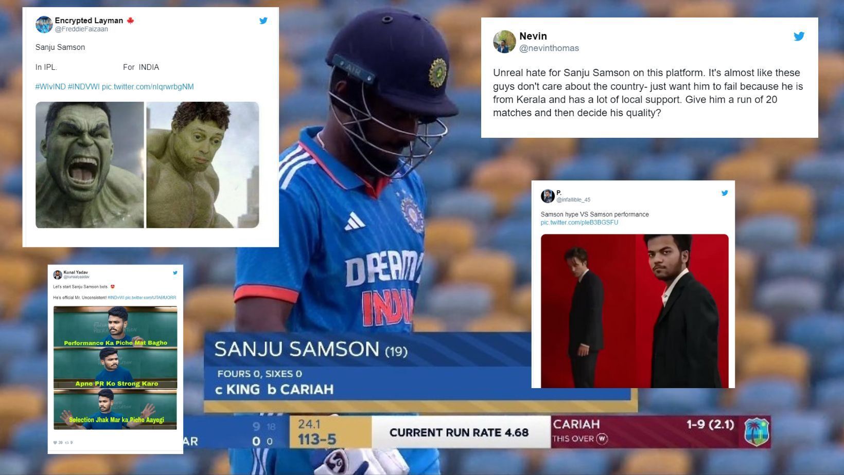 Twitter reactions to Sanju Samson