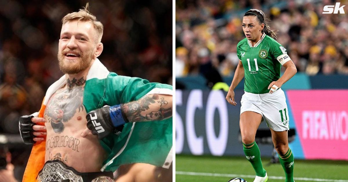 Conor McGregor reacts to Katie McCabe goal