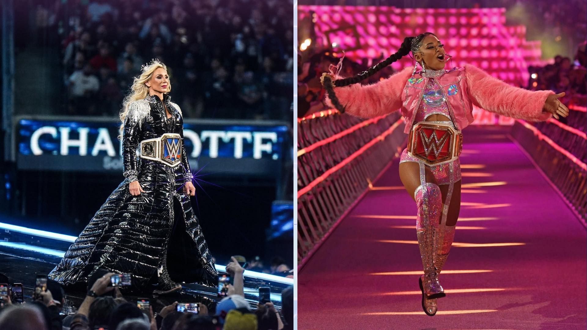 Charlotte Flair (left), Bianca Belair (right).