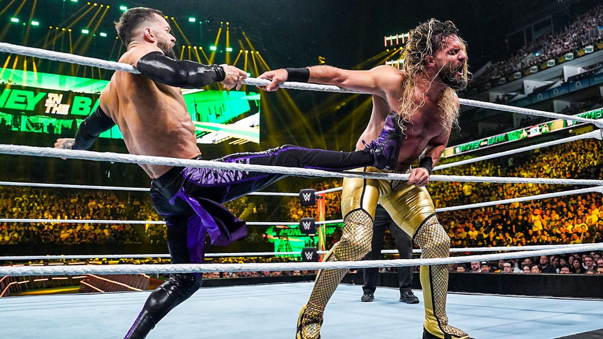 Seth Rollins defeated Finn Balor at Money in the Bank 2023.