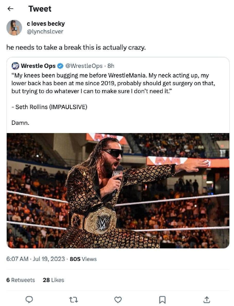 This fan wants Seth to take a break