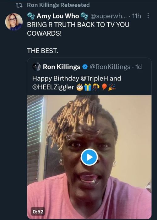 Screenshot of the WWE star retweeting his fan's demand